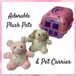Pet Carrier & Adorable Pets Plush Toys and Carrier